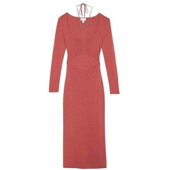 The Drop Womens Rust Tie-Front Cutout Midi Dress Long Sleeve Size 2X - Picture 1 of 11
